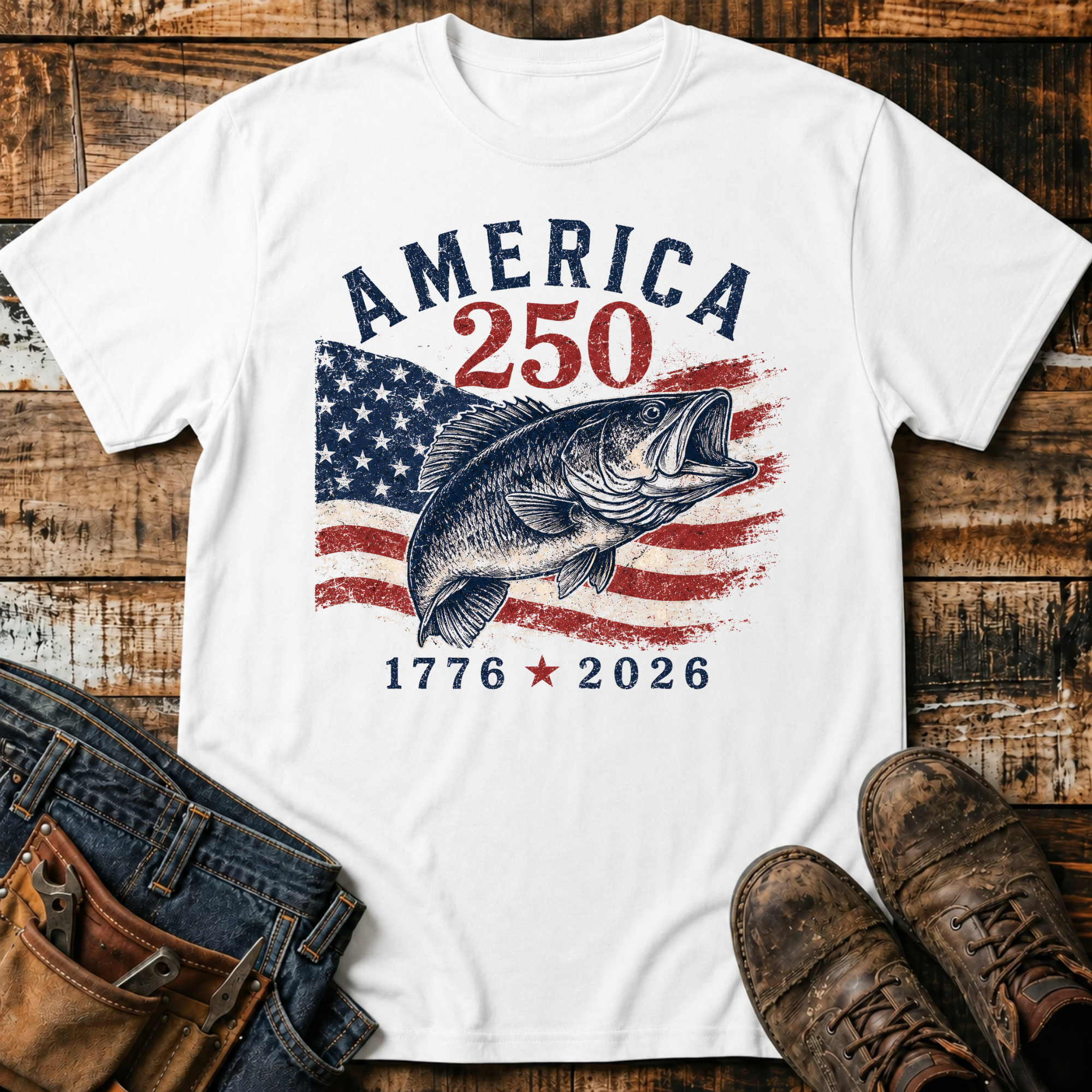1776-2026 Flag Fish T-Shirt