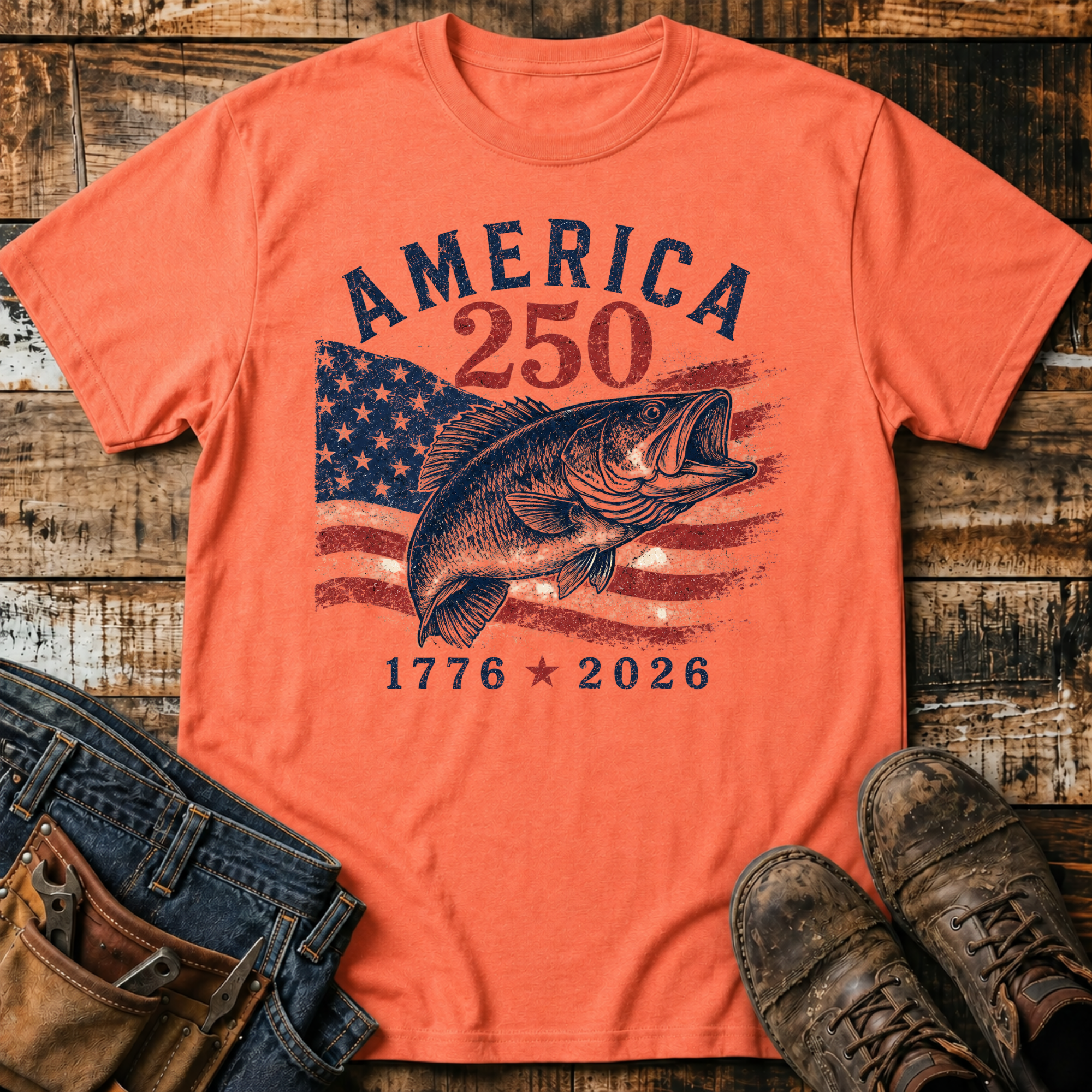 1776-2026 Flag Fish T-Shirt
