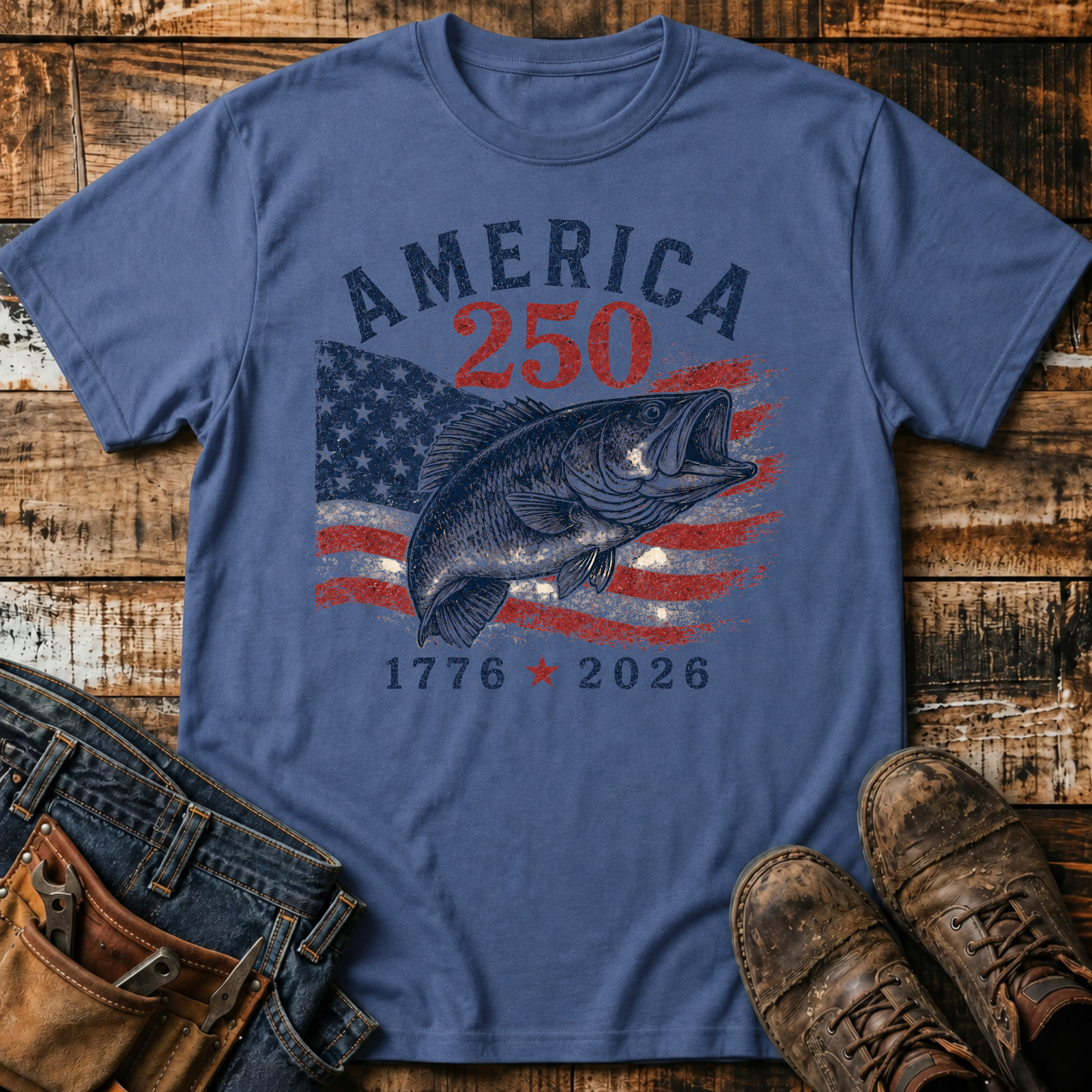 1776-2026 Flag Fish T-Shirt