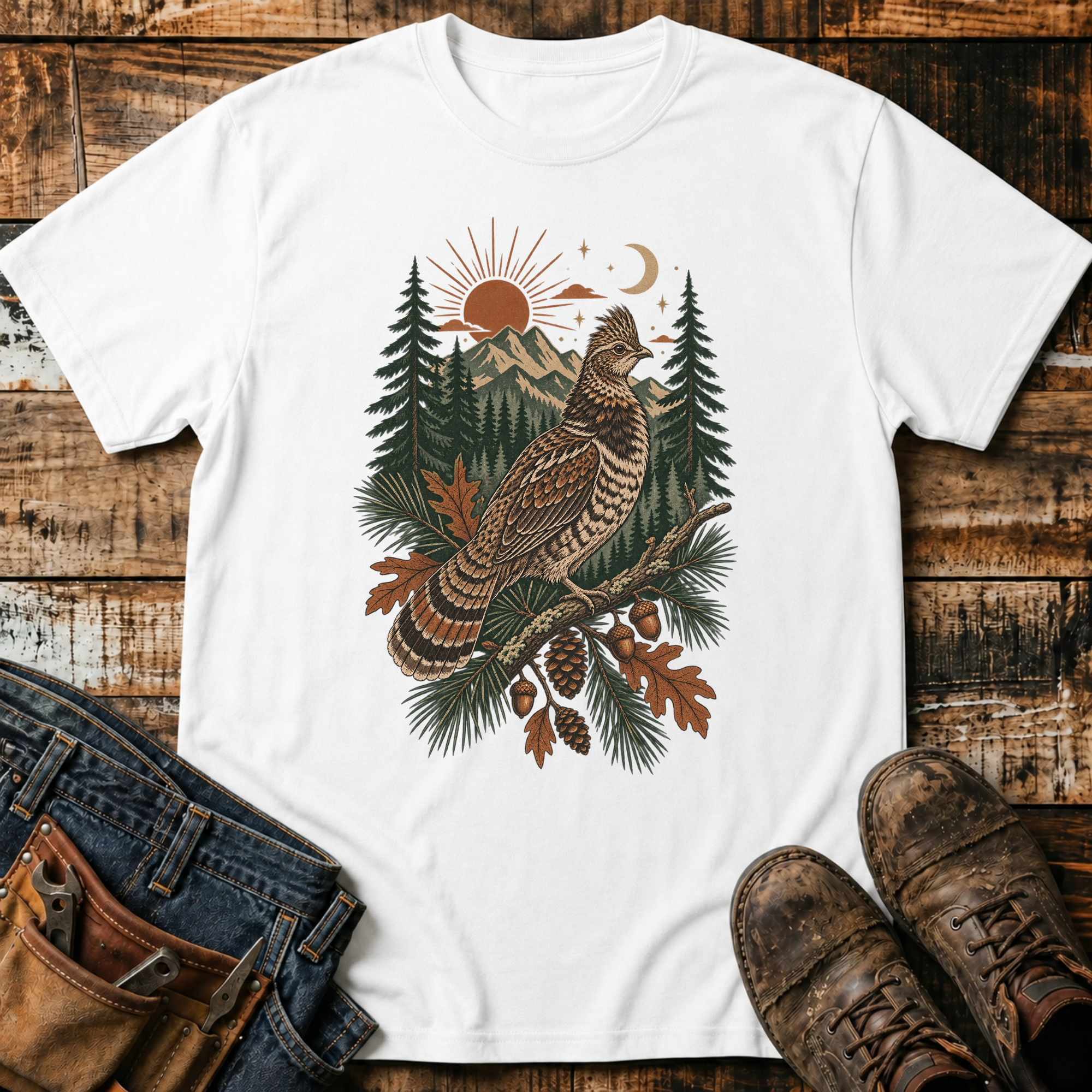 Ruffed Grouse Forest T-Shirt