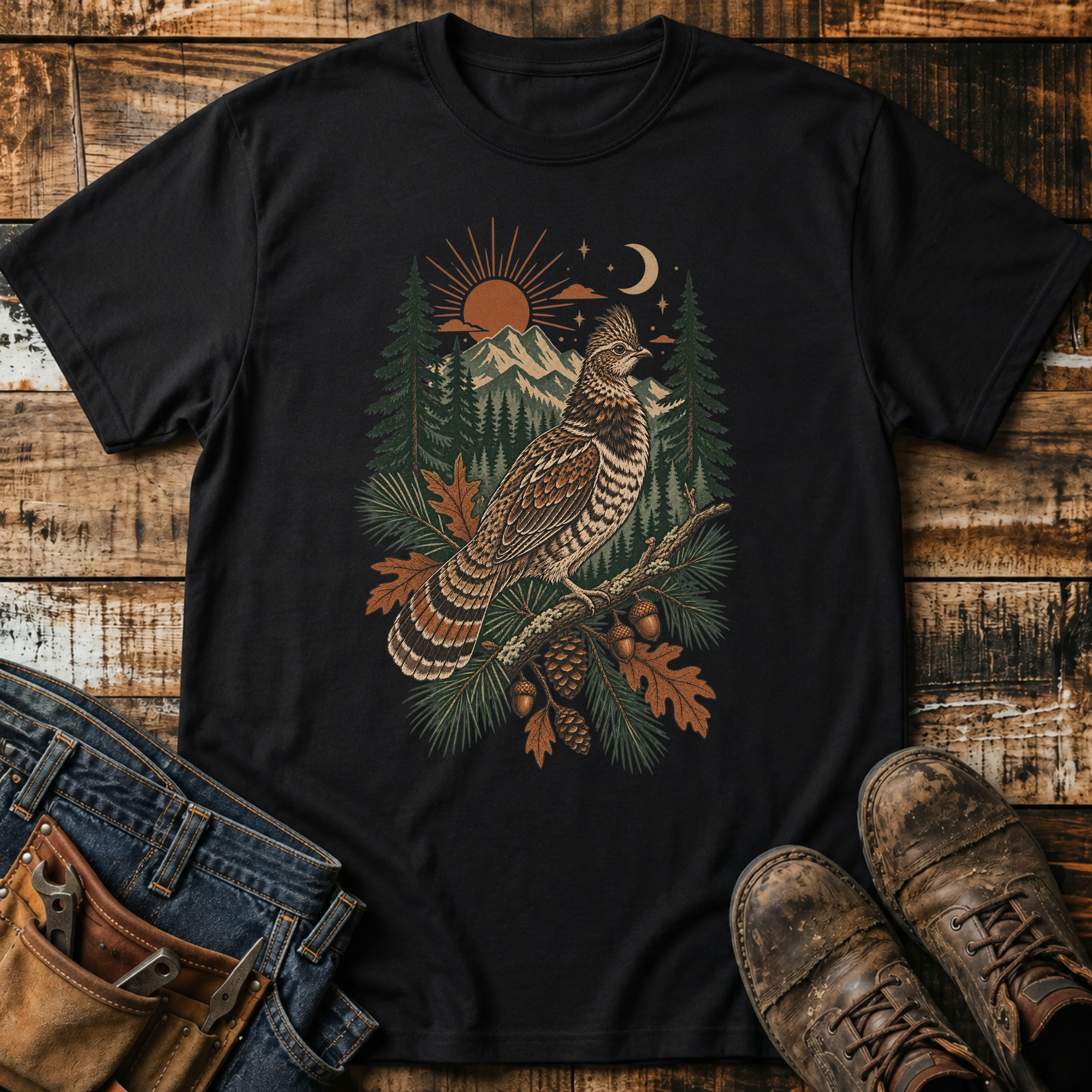 Ruffed Grouse Forest T-Shirt