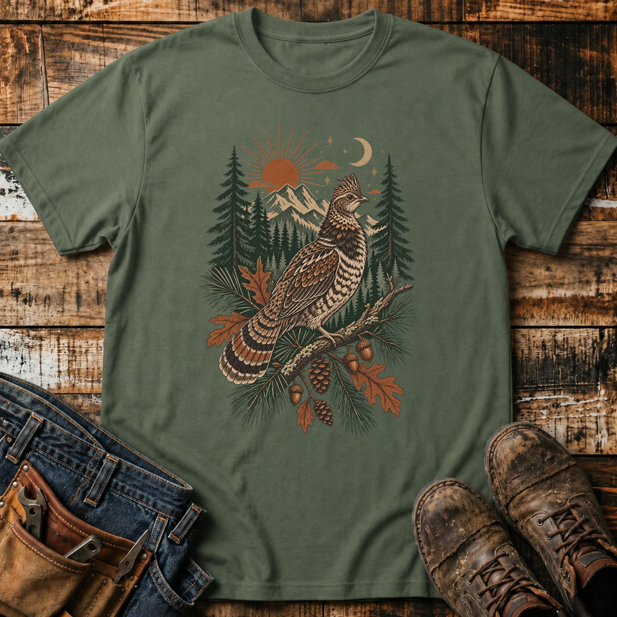 Ruffed Grouse Forest T-Shirt