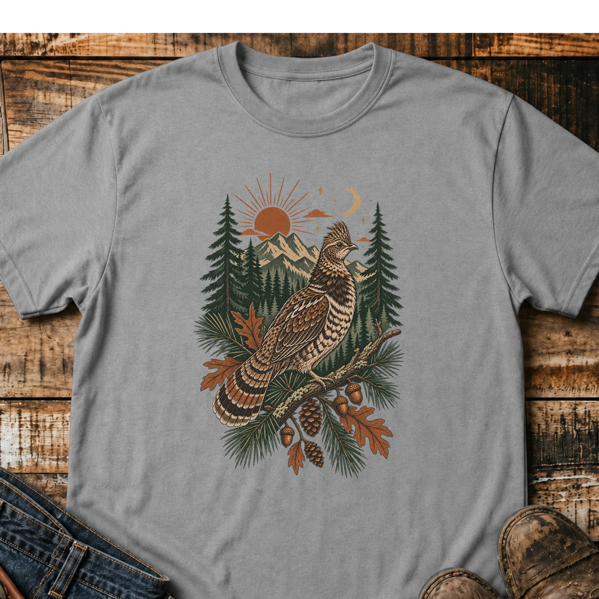 Ruffed Grouse Forest T-Shirt