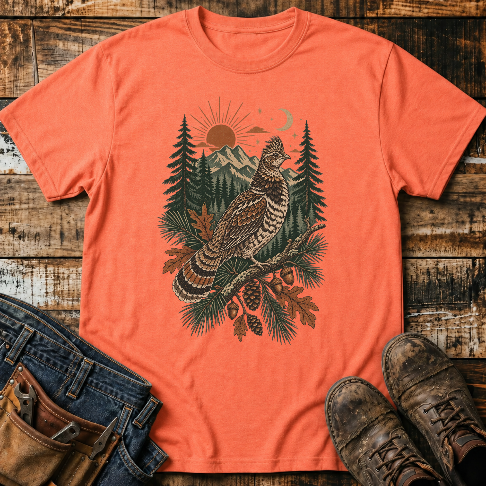 Ruffed Grouse Forest T-Shirt