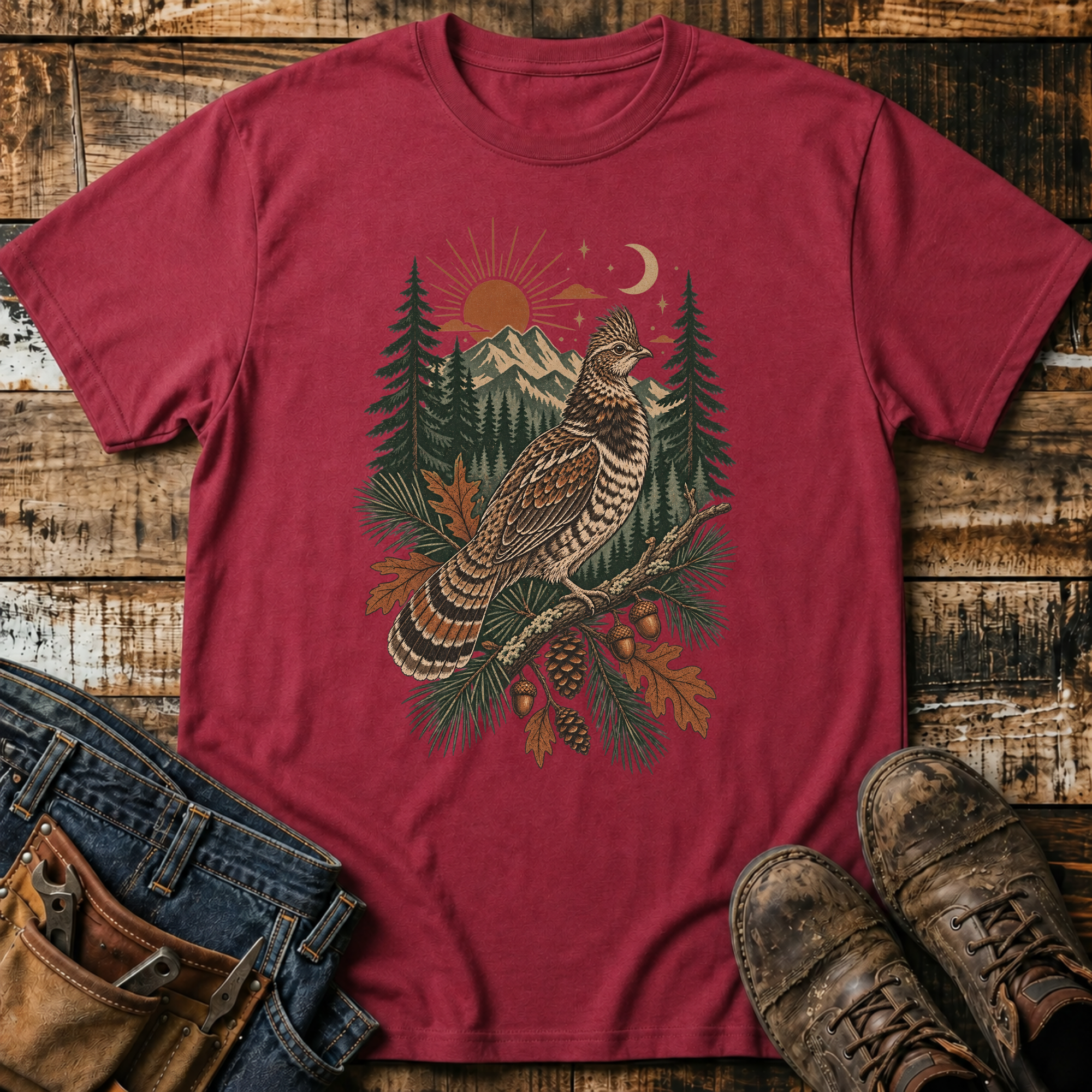 Ruffed Grouse Forest T-Shirt