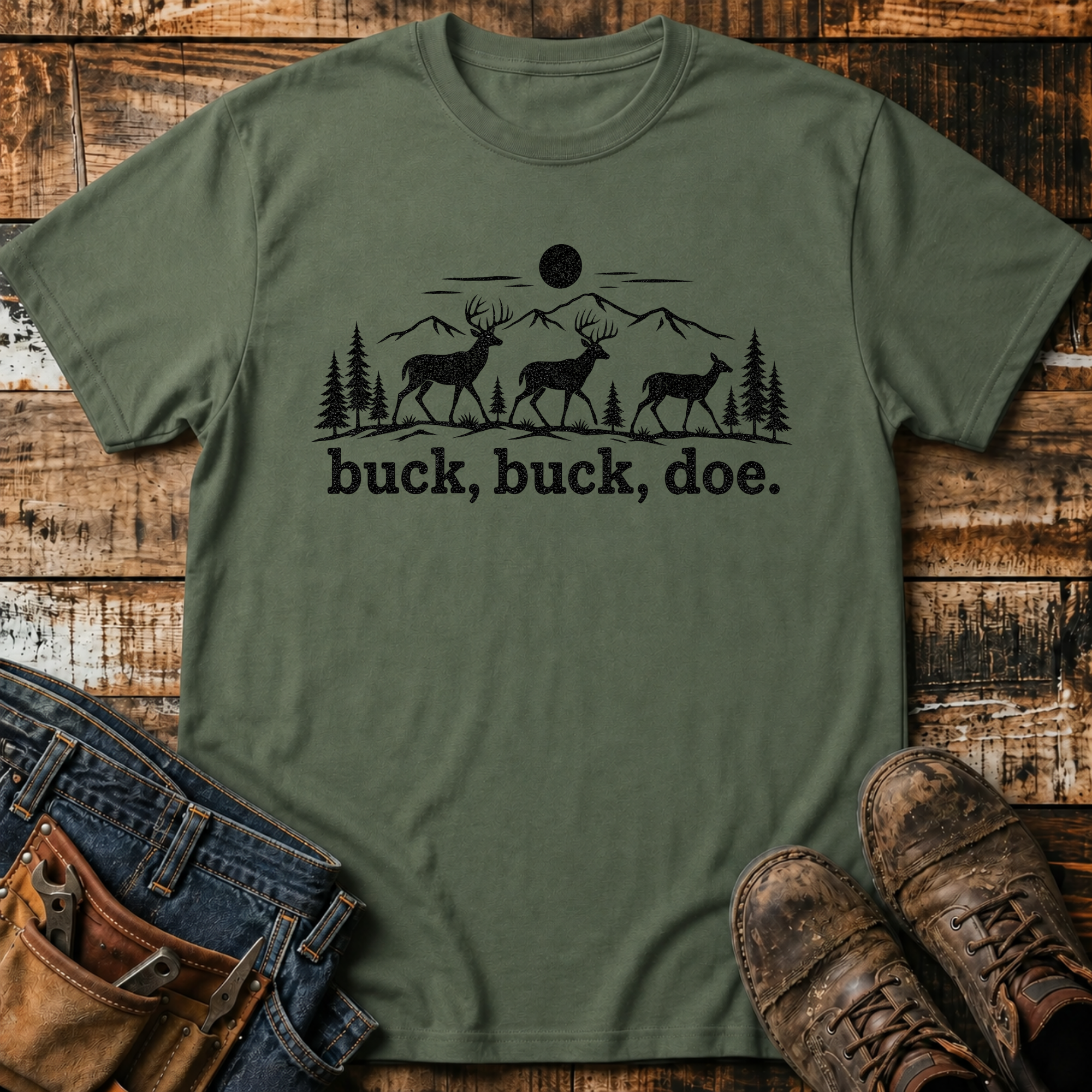 buck, buck, doe. T-Shirt