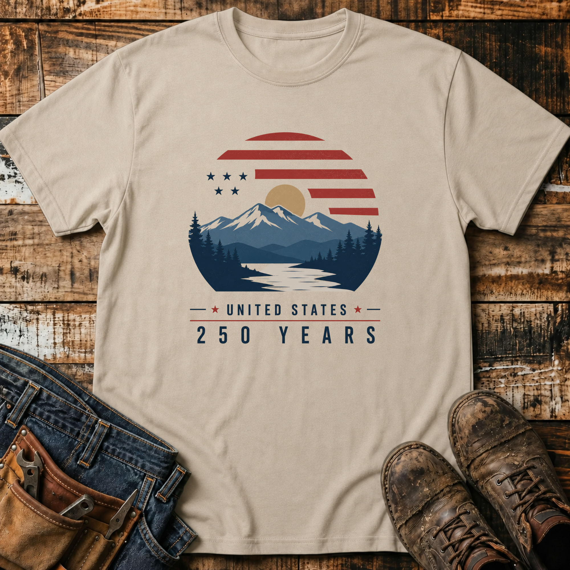 United States 250 Years Mountain Sunset T-Shirt